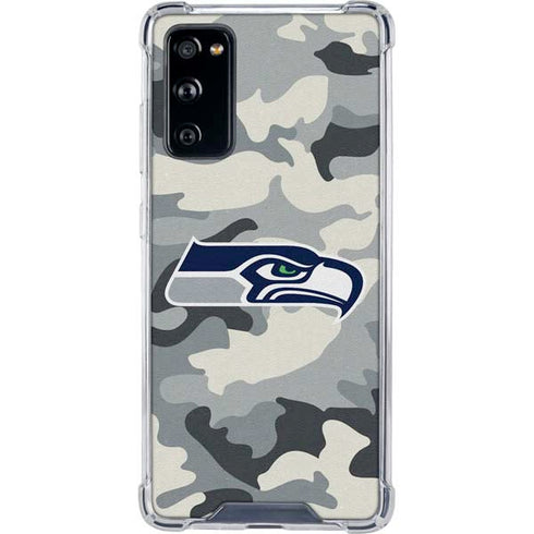 NFL Seattle Seahawks Camo Galaxy S20 FE Clear Case