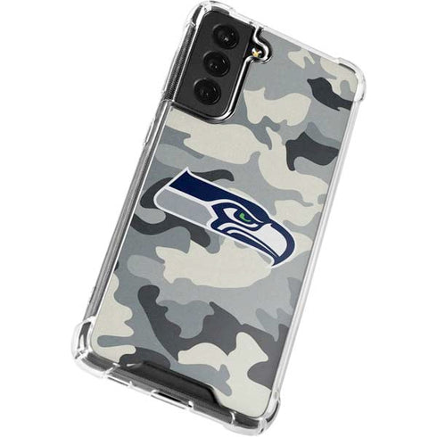 NFL Seattle Seahawks Camo Galaxy S21 FE Clear Case
