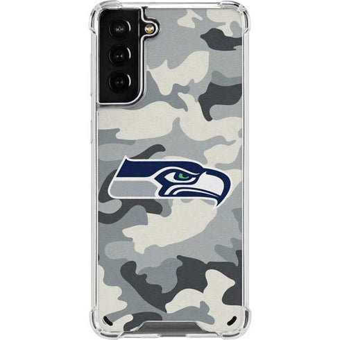 NFL Seattle Seahawks Camo Galaxy S21 Plus 5G Clear Case