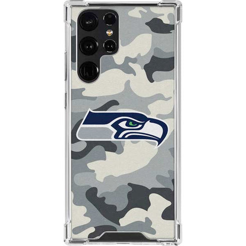 NFL Seattle Seahawks Camo Galaxy S24 Ultra Clear Case