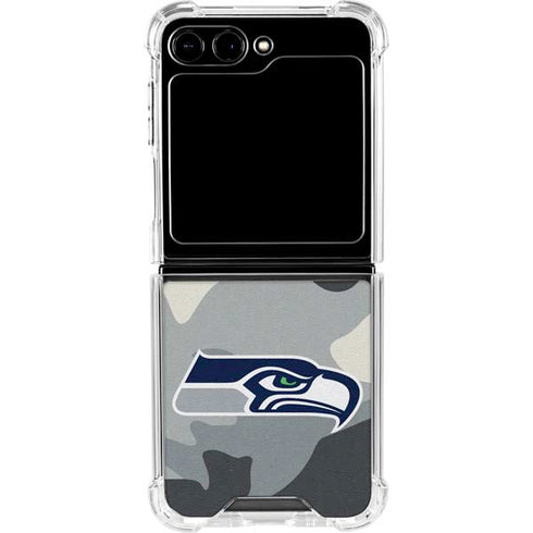 NFL Seattle Seahawks Camo Galaxy Z Flip5 5G Clear Case