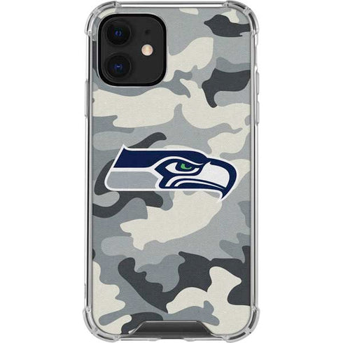 NFL Seattle Seahawks Camo iPhone 12 Clear Case