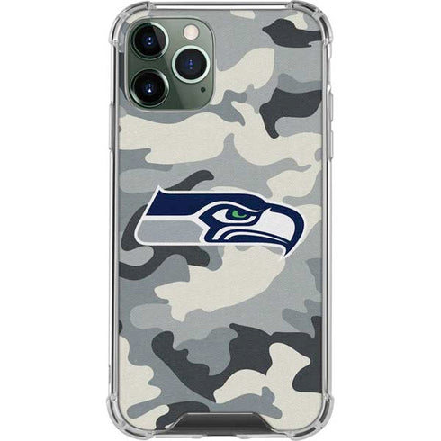 NFL Seattle Seahawks Camo iPhone 12 Pro Clear Case