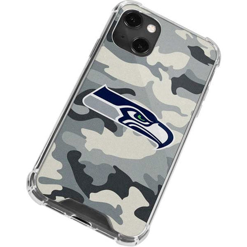 NFL Seattle Seahawks Camo iPhone 13 Mini Clear Case