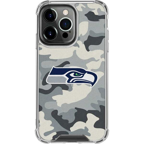 NFL Seattle Seahawks Camo iPhone 13 Pro Clear Case