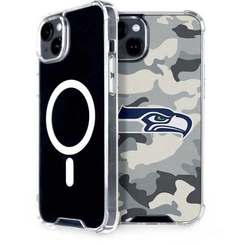 NFL Seattle Seahawks Camo iPhone 15 MagSafe Case