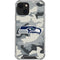 NFL Seattle Seahawks Camo iPhone 15 Plus Clear Case