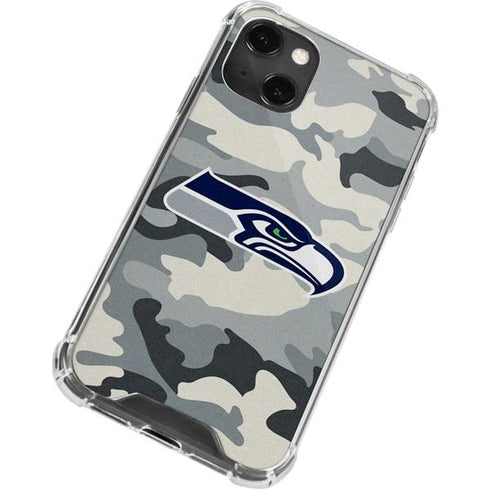 NFL Seattle Seahawks Camo iPhone 15 Plus Clear Case