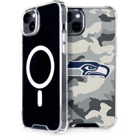 NFL Seattle Seahawks Camo iPhone 15 Plus MagSafe Case