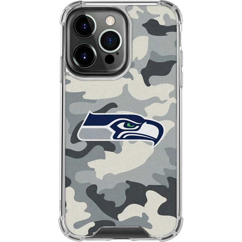 NFL Seattle Seahawks Camo iPhone 15 Pro Clear Case