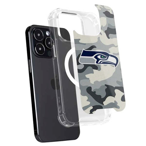 NFL Seattle Seahawks Camo iPhone 15 Pro MagSafe Case