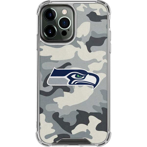 NFL Seattle Seahawks Camo iPhone 14 Pro Max Clear Case