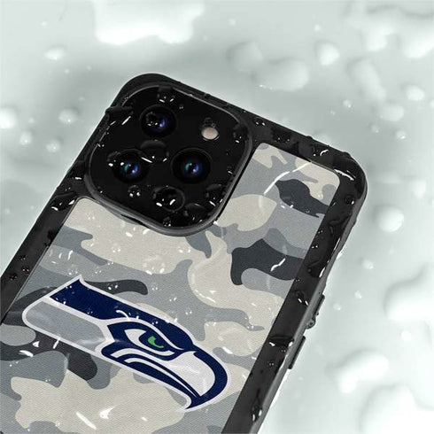 NFL Seattle Seahawks Camo iPhone 14 Pro Waterproof Case