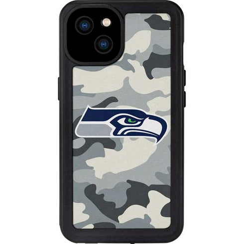 NFL Seattle Seahawks Camo iPhone 15 Plus Waterproof Case
