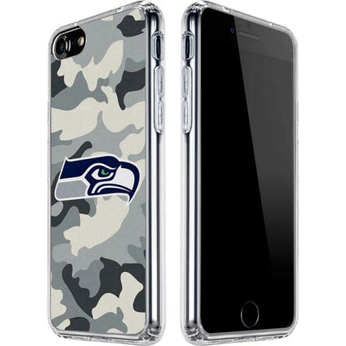 NFL Seattle Seahawks Camo iPhone SE (2nd & 3rd Gen) Clear Case