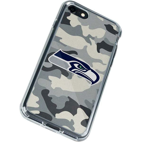 NFL Seattle Seahawks Camo iPhone SE (2nd & 3rd Gen) Clear Case