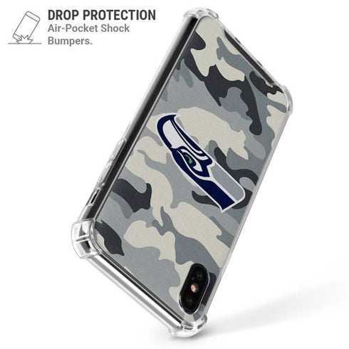NFL Seattle Seahawks Camo iPhone X/XS Clear Case