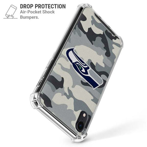 NFL Seattle Seahawks Camo iPhone XR Clear Case