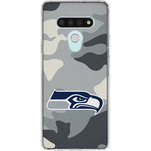 NFL Seattle Seahawks Camo LG Stylo 6 Clear Case
