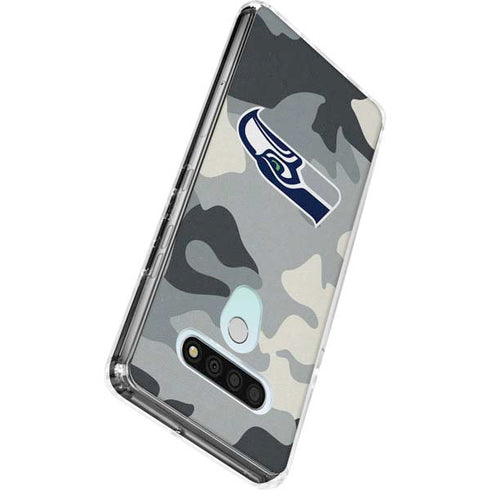 NFL Seattle Seahawks Camo LG Stylo 6 Clear Case