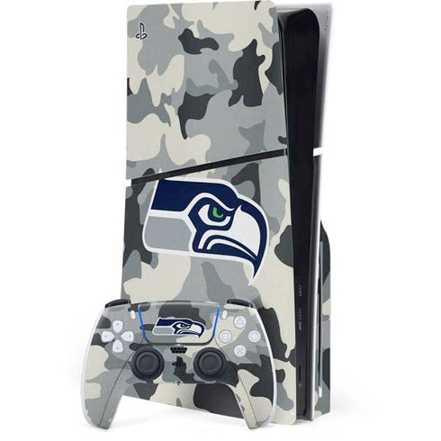NFL Seattle Seahawks Camo PS5 Slim Disk Bundle Skin