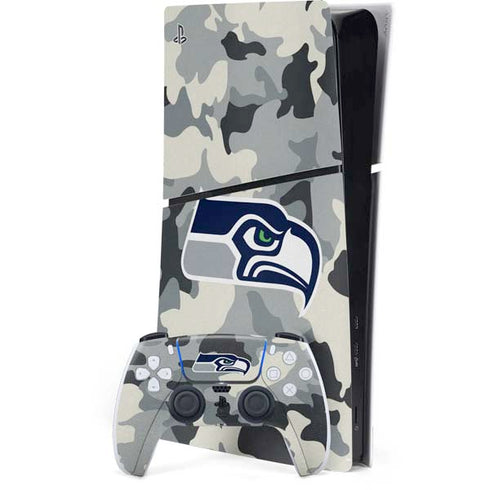 NFL Seattle Seahawks Camo PS5 Slim Digital Edition Console Skin