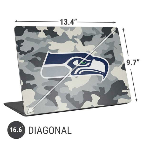 NFL Seattle Seahawks Camo Universal Laptop 16.6in (13.4 x 9.7in) Skin
