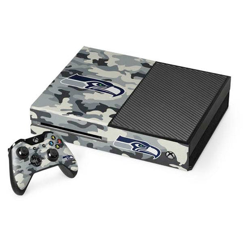 NFL Seattle Seahawks Camo Xbox One Console and Controller Bundle Skin