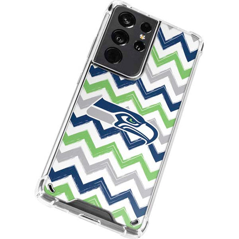 NFL Seattle Seahawks Chevron Galaxy S21 Ultra 5G Clear Case