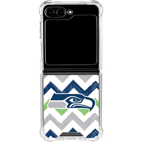 NFL Seattle Seahawks Chevron Galaxy Z Flip5 5G Clear Case