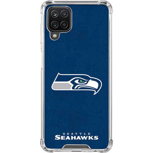 NFL Seattle Seahawks Distressed Galaxy A12 Clear Case