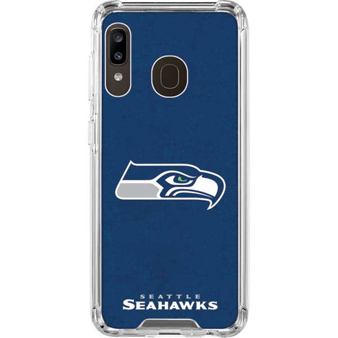 NFL Seattle Seahawks Distressed Galaxy A30 Clear Case