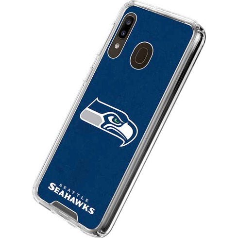 NFL Seattle Seahawks Distressed Galaxy A30 Clear Case