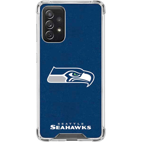 NFL Seattle Seahawks Distressed Galaxy A72 5G Clear Case
