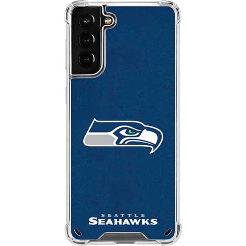 NFL Seattle Seahawks Distressed Galaxy S21 Plus 5G Clear Case