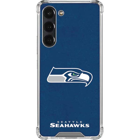 NFL Seattle Seahawks Distressed Galaxy S23 Plus Clear Case