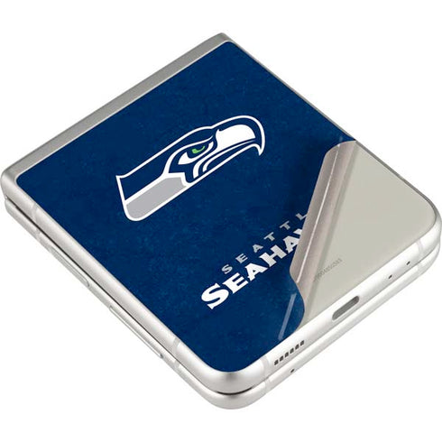 NFL Seattle Seahawks Distressed Galaxy Z Flip3 5G Skin