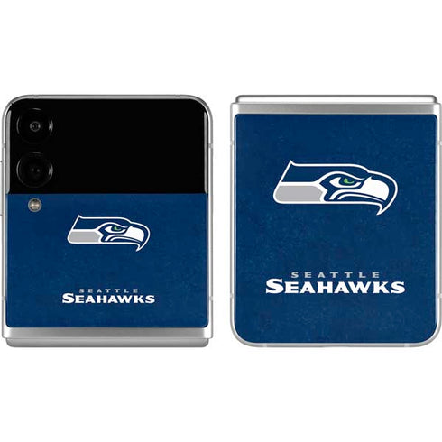 NFL Seattle Seahawks Distressed Galaxy Z Flip4 5G Skin