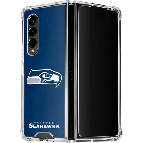 NFL Seattle Seahawks Distressed Galaxy Z Fold4 5G Clear Case