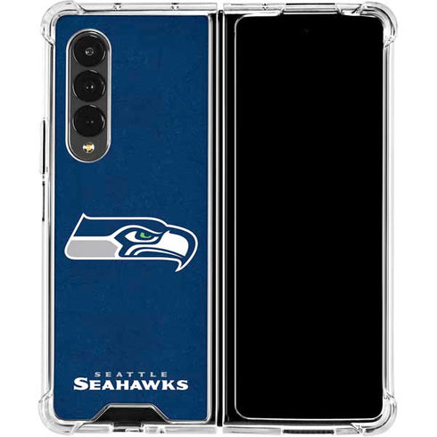 NFL Seattle Seahawks Distressed Galaxy Z Fold4 5G Clear Case