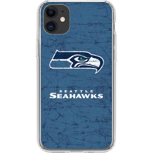NFL Seattle Seahawks Distressed iPhone 11 Clear Case