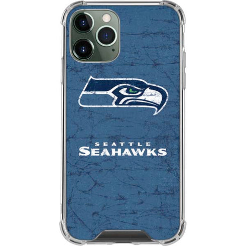 NFL Seattle Seahawks Distressed iPhone 11 Pro Max Clear Case