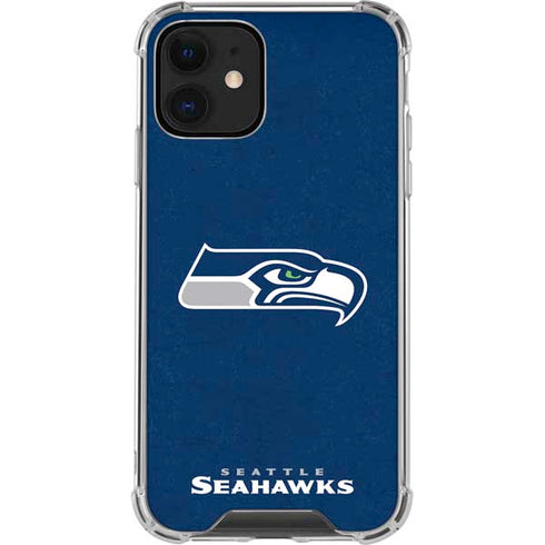 NFL Seattle Seahawks Distressed iPhone 12 Clear Case