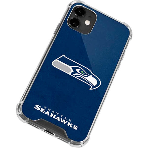 NFL Seattle Seahawks Distressed iPhone 12 Clear Case