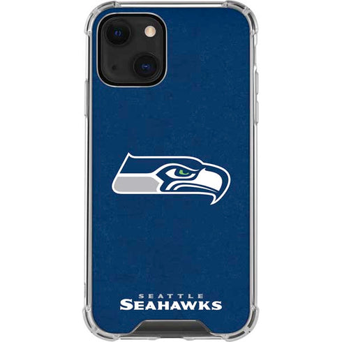 NFL Seattle Seahawks Distressed iPhone 15 Plus Clear Case