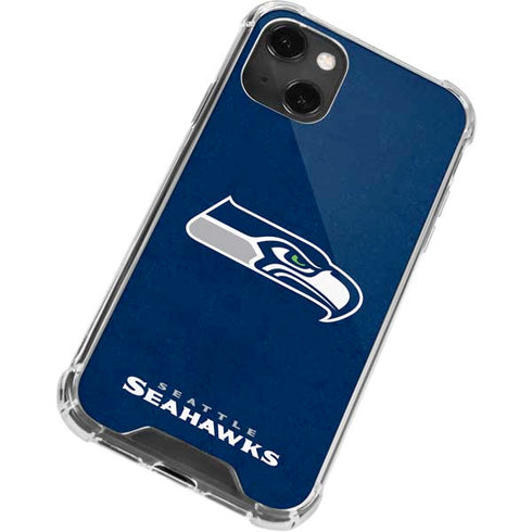 NFL Seattle Seahawks Distressed iPhone 15 Plus Clear Case