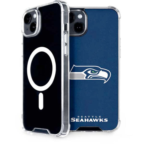 NFL Seattle Seahawks Distressed iPhone 15 Plus MagSafe Case