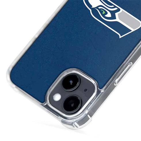 NFL Seattle Seahawks Distressed iPhone 15 Plus MagSafe Case