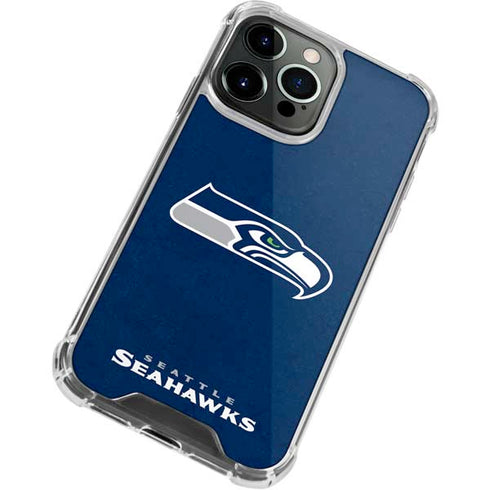 NFL Seattle Seahawks Distressed iPhone 15 Pro Clear Case