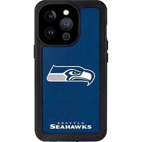 NFL Seattle Seahawks Distressed iPhone 14 Pro Waterproof Case